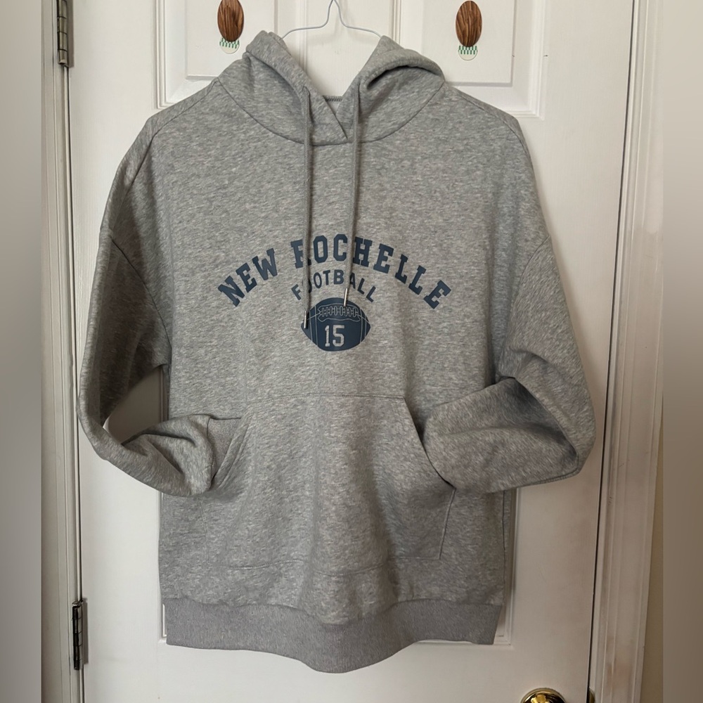 Gray New Rochelle Football Hoodie Size Small